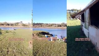 Красивое место для рыбалки в Baradero Куба лагерь у воды и тихий вечер