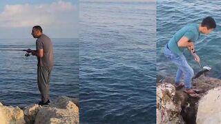 Морская рыбалка в Бахрейне кастинг на Seef c причала и камней