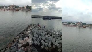 Спокойный spot для мансинга на пляже Sanur, Bali вечером перед закатом