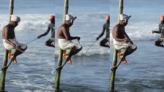 Секретное искусство stilt fishing на Шри-Ланке: древний способ ловить рыбу над волнами