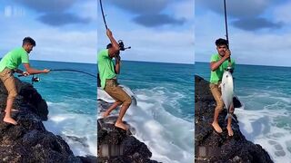 Эпический трофей GT в Sri Lanka морская рыбалка и тяжёлая битва с гигантом у скалистого берега