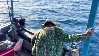 Морская рыбалка в Нячанге встреча с amberjack более 20 кг которого еле тянут к борту лодки