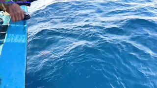 Морская рыбалка в Нячанге встреча с amberjack более 20 кг которого еле тянут к борту лодки