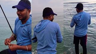 Морская рыбалка в Wellawatte Sri Lanka адреналин от поклёвок у городского пляжа