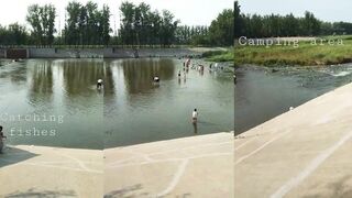 Рыбалка и кемпинг под Пекином уютное место у воды для отдыха с палаткой и удочкой