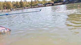 82 килограмма карпа в пекинском пруду трофейная рыбалка и проверка снастей на прочность