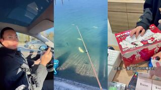 В Пекине такой мороз что кроме рыбалки делать нечего выезд на водоём и улов