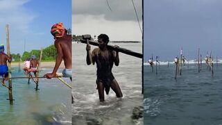 Почему эти рыбаки ловят рыбу почти в воздухе над морем