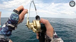 Diamond trevally рвёт снасть - джиг с тайской лодки у побережья Khao Lak Thailand