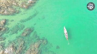 Рыболовные районы у Khao Lak вид с дрона на охотничьи места и тропическое побережье Таиланда