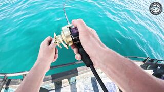 Безумный лайт крупная queenfish на джиг морская рыбалка на побережье Khao Lak в Таиланде