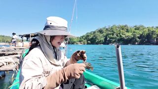 Остров Фукуок жизнь на острове, рыбацкие лодки полные уловы и рыба сушится на солнце