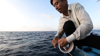 Ngày đầu ra khơi на đảo Phú Quý 2025 - морская рыбалка на Phú Quý. Что за монстр?