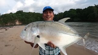 морская рыбалка на Weligama beach Sri Lanka много видов с одного тропического берега