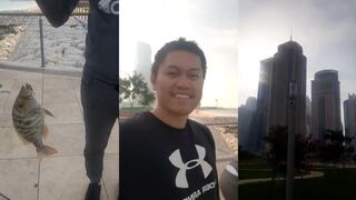 West Bay Doha зимой ловля Cherry Fish и как держать темп на холоде