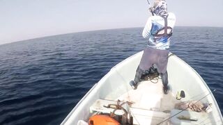 морская рыбалка в Oman перетяг с yellowfin tuna и Shimano Stella SW14K в деле