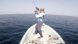 морская рыбалка в Oman перетяг с yellowfin tuna и Shimano Stella SW14K в деле