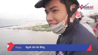 Дананг: массовая рыбалка на бульон из муки и пластиковую бутылку крупным планом