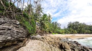 Вечерняя ловля на спиннинг на пляже Surin, Phuket - прибрежная рыба под закат