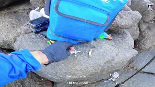 ชายฝั่ง ภูเก็ต вечером - рыбалка на Phuket / Пхукет с берега под закат