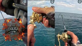 Даймонд тревалли на джиг срывает фрикцион и сматывает шнур до дна катушки