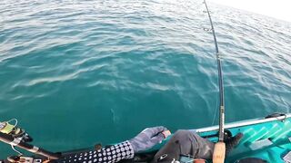 Dubai UAE - морская рыбалка с каяка ультралайт джиг по kingfish и GT