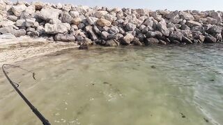 Dubai морская рыбалка в Dubai последний день с берега часть 4