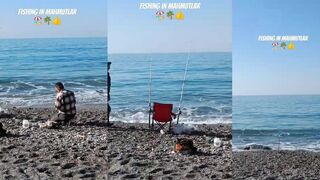 Turkey Alanya рыбалка в Mahmutlar короткий выход и момент поклевки