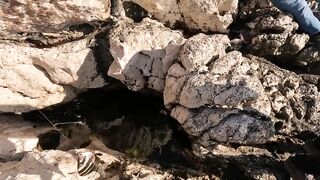 Семейная донная ловля на скалах в Турции и жарка свежего Gara Tavı прямо у моря