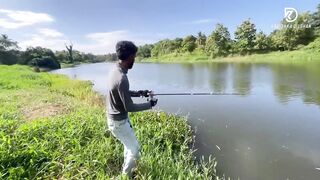 Sri Lanka - Maguru Oya Fishing странный опыт с рыбой из දැදුරු ඔය