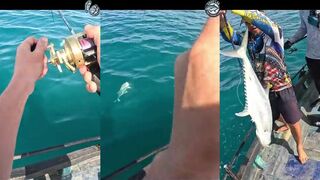 Морская рыбалка на побережье Khao Lak крупный queenfish на лёгкий джиг