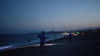 Kemer Çamyuva Akbader surfcasting 4K проверка точки и первые поклевки