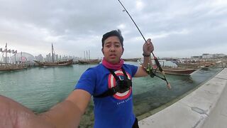 Doha Corniche - морская рыбалка в Qatar ультралайт против монстра