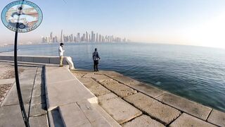 Doha Corniche 16.02.2022, прогулка вдоль воды и тихая ловля у камней