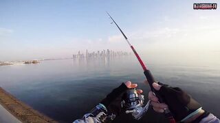 морская рыбалка в Doha Corniche (Qatar) shore jigging и кастинг с берега