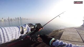 морская рыбалка в Doha Corniche (Qatar) shore jigging и кастинг с берега