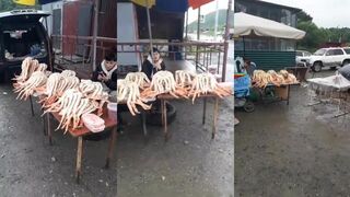 Взморье - черный рынок краба и как это выглядит на берегу