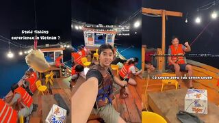 Squid fishing in Da Nang, Vietnam