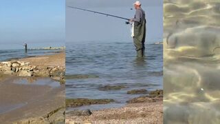 Side (Сиде) Turkey рыбаки у пляжа и отелей кто ловит прямо рядом