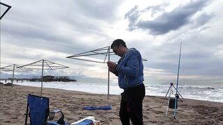 Морская рыбалка на пляже Kadriye Antalya первый опыт с берега