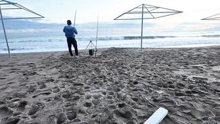 Морская рыбалка на пляже Kadriye Antalya первый опыт с берега