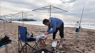 Морская рыбалка на пляже Kadriye Antalya первый опыт с берега