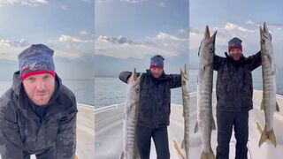 Dubai - огромная барракуда и вываживание на нервах без монтажа