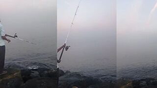 بحر دبي الإمارات العربية ловля с берега на удочку и местные хитрости