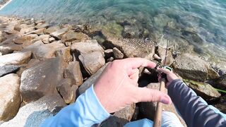 Морская рыбалка в Pattaya - твичинг с берега по прибойной волне