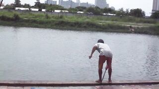 PATTAYA THAILAND, озерная ловля и огромная рыба в кадре