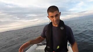 80 lb conger ночью - рыбалка в Англии с лодки у рифа