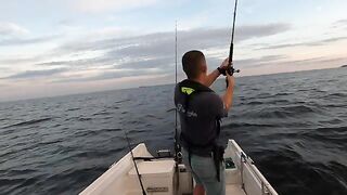 80 lb conger ночью - рыбалка в Англии с лодки у рифа