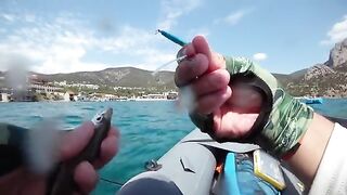 Морской карась, ставрида и ласкирь - рыбалка на Черном море с каяка в Крыму