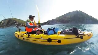 Одна рабочая точка и дорожка с каяка - рыбалка в Геленджике у Джанхота